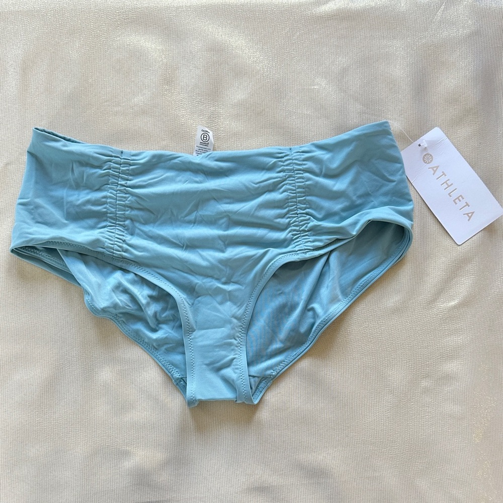 Athleta Light Blue High-Waist Bikini Bottoms